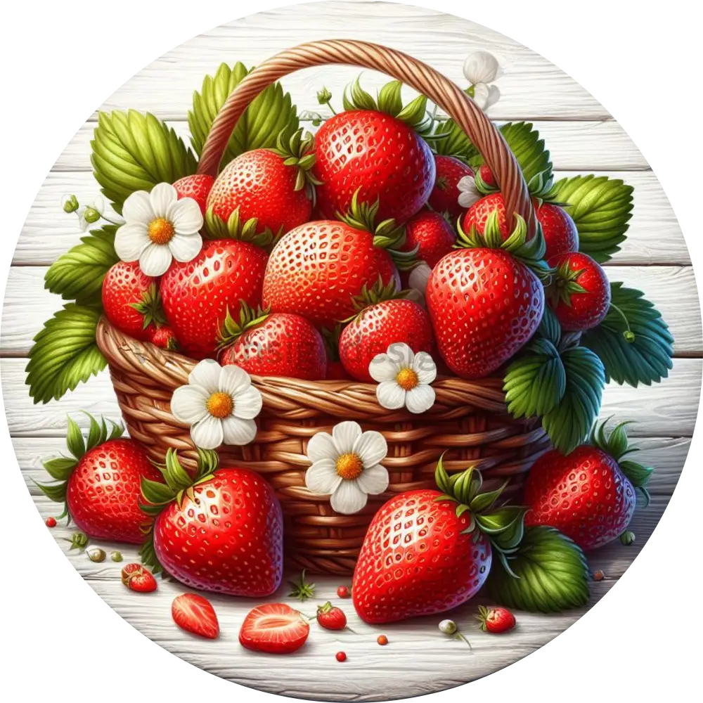 Strawberry Basket Metal Wreath Sign 6’