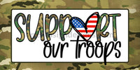 Support Our Troops- Flag Heart-Metal Sign
