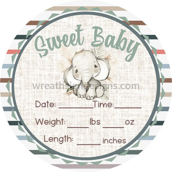 Sweet Baby Elephant Boho Safari- Metal Wreath Sign 8