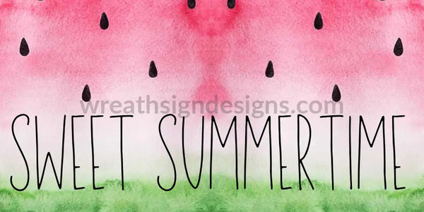 Sweet Summertime Watermelon 12X6 Metal Sign 8X12