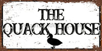 The Quack House Duck 12X6 Metal Wreath Sign