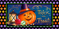 Trick Or Treat Witchy Jack O Lantern 12X6