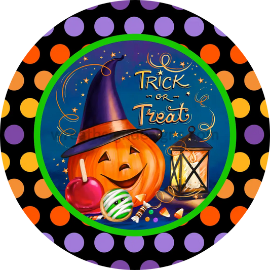 Trick Or Treat- Witchy Jack O Lantern- Circle 8