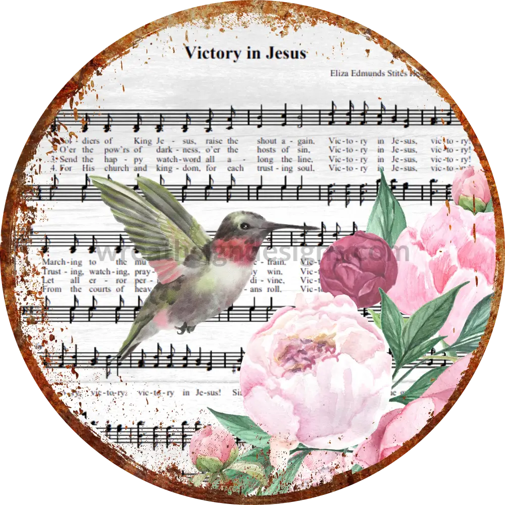 Victory in Jesus Hummingbird and Peonies- faith based Christian Metal ...