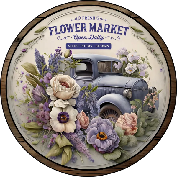 Vintage Lavender Flower Market Truck Metal Sign 6