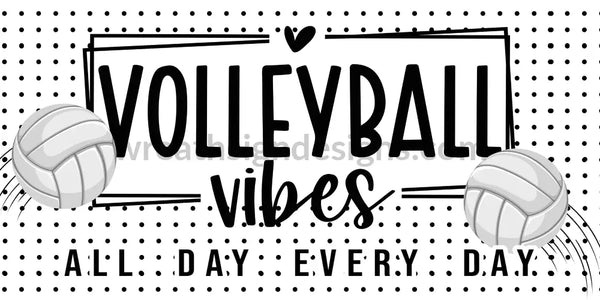 Volleyball Vibes Swiss Dot 12X6 Metal Sign