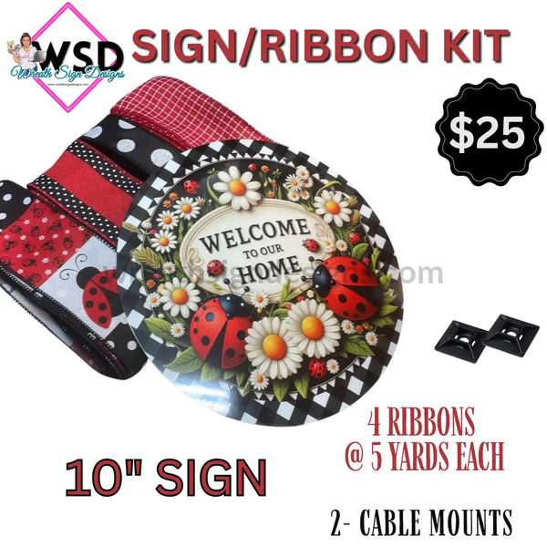 Welcome Ladybug 10 Sign Ribbon Kit - Limited Quantities