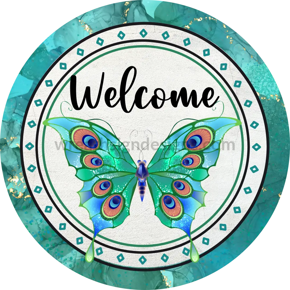 Welcome Peacock Butterfly Circle 8