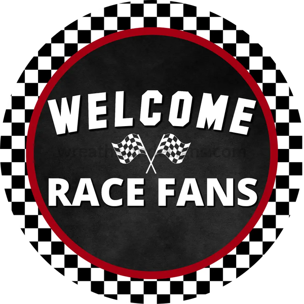 Welcome Race Fans Metal Wreath Sign 6