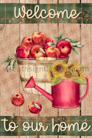 Welcome To Our Home-Apples And Sunflowers 8X12 Metal Sign