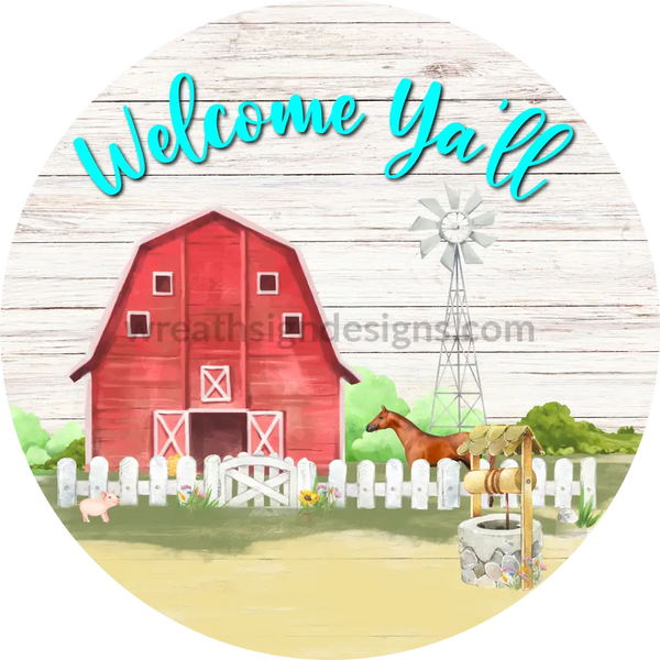 Welcome Yall Country Barn Metal Sign 8