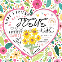 What A Friend We Have In Jesus- Square Faith Based Metal Wreath Sign 8