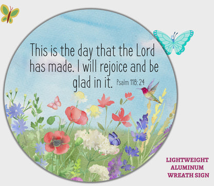 This is the Day that the Lord has made  wild flowers-Faith based Church Metal Wreath Sign